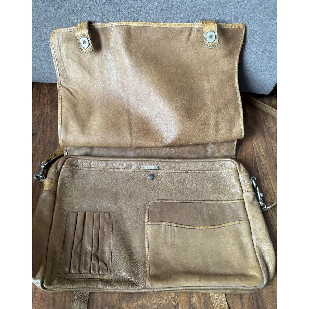 Vintage CW Marianelli Italian Leather Messenger Briefcase Bag